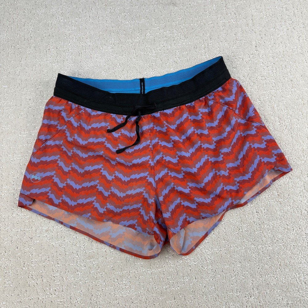 Janji AFO Middle Running Shorts Womens Small Orange Purple Chevron Print Active